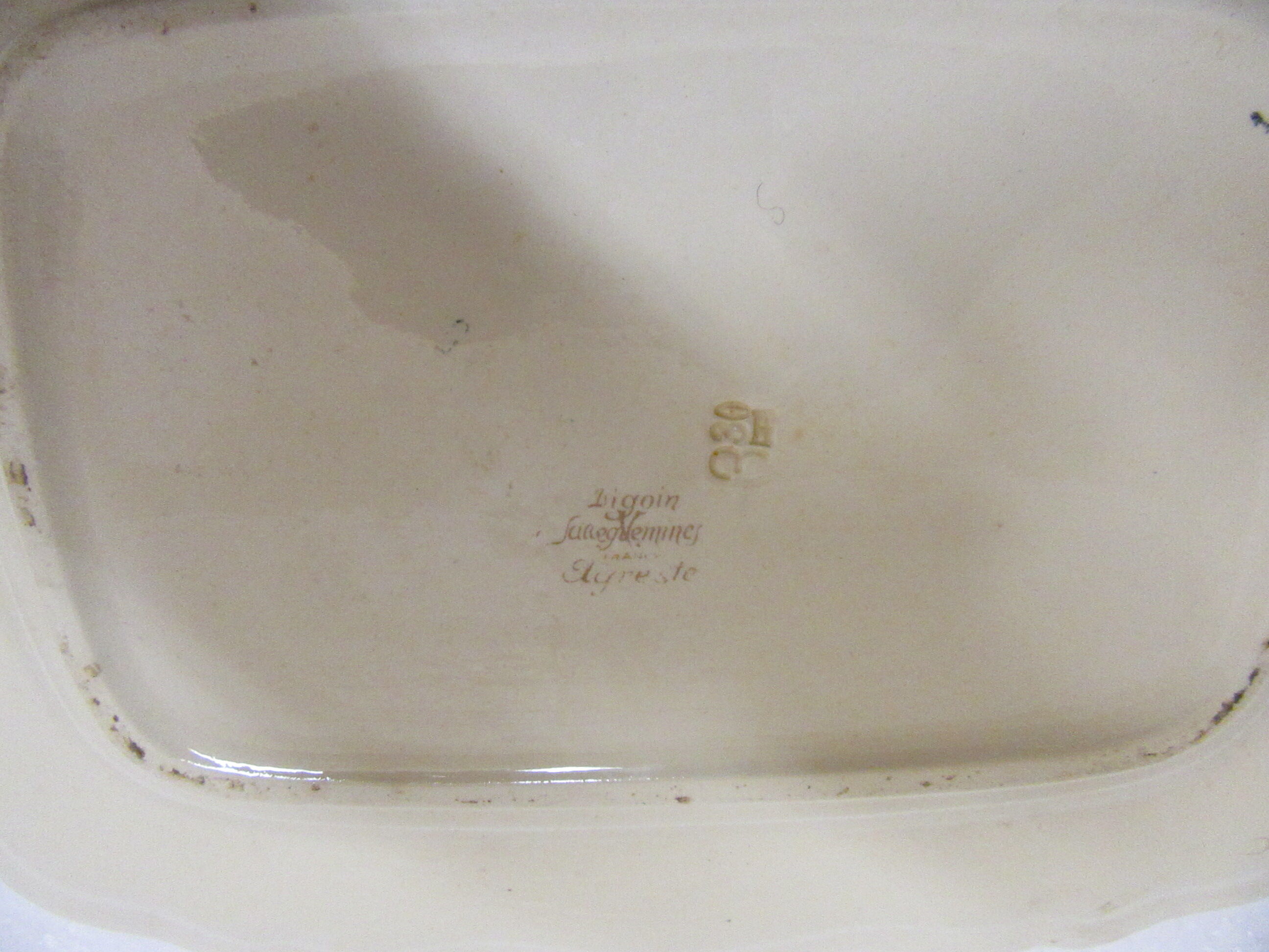 Flat earthenware Digoin Sarreguemines France Agreste Vintage