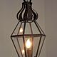 Hexagonal shaped copper and glass hanging lantern