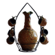 Vintage ceramic liqueur service "Fat Lava" and wrought iron