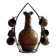 Vintage ceramic liqueur service "Fat Lava" and wrought iron
