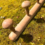 Antique coat rack in turned wood, 5 hooks