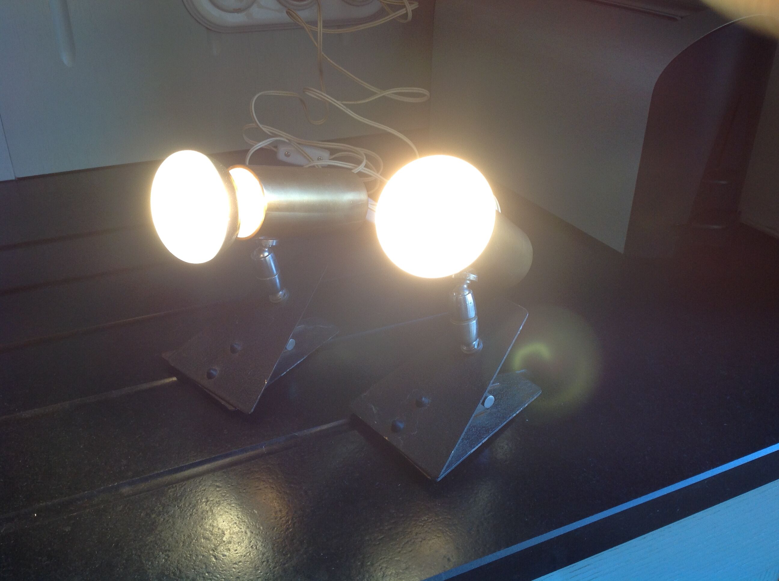 Paire de lampes spots à pince, vintage, années 70