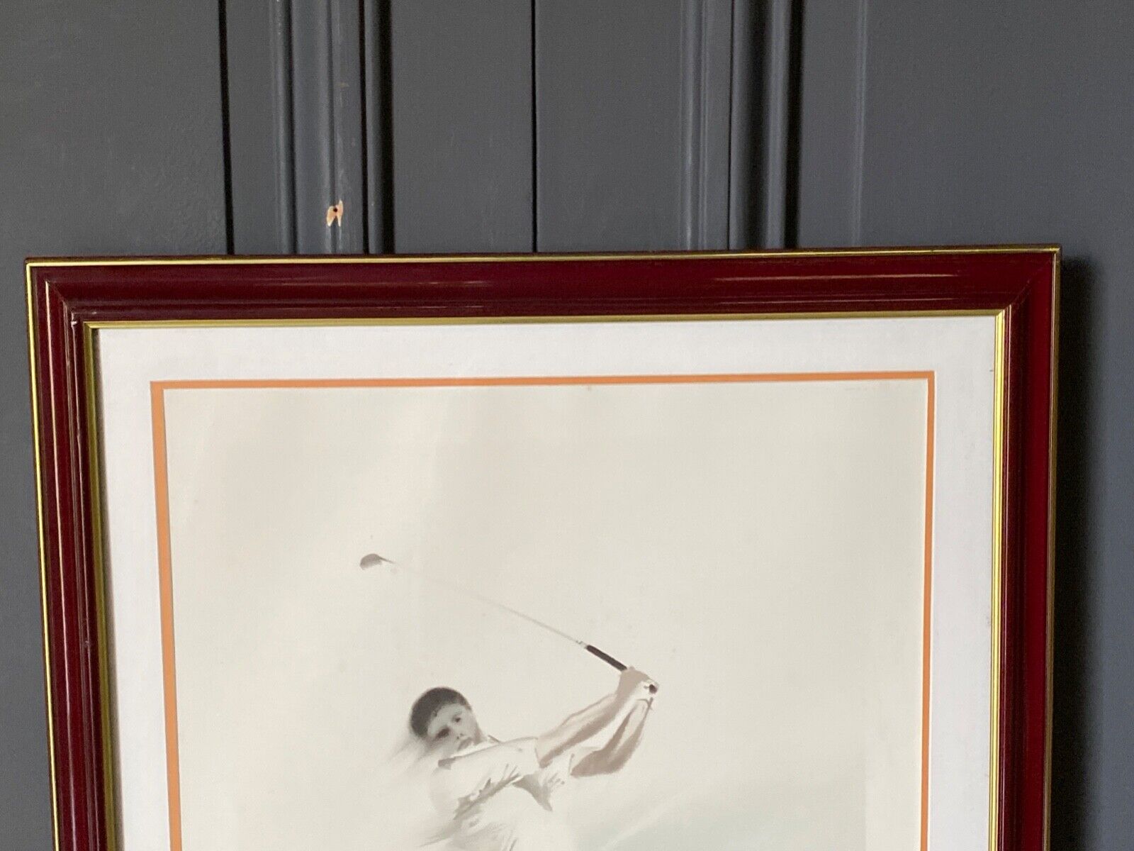 Lithograph Maurice Fillonneau Golfer 144/600 Aqua-Blues Certificate