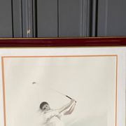 Lithograph Maurice Fillonneau Golfer 144/600 Aqua-Blues Certificate
