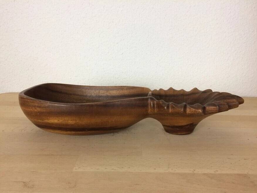 Scandinavian fruit bowl pineapple in teak