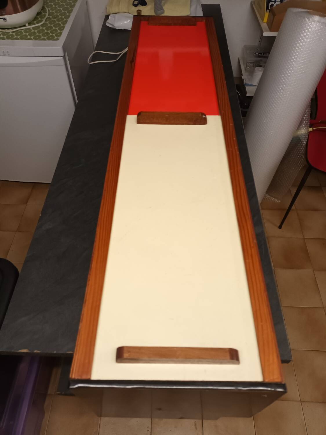 Vintage shelf with sliding doors