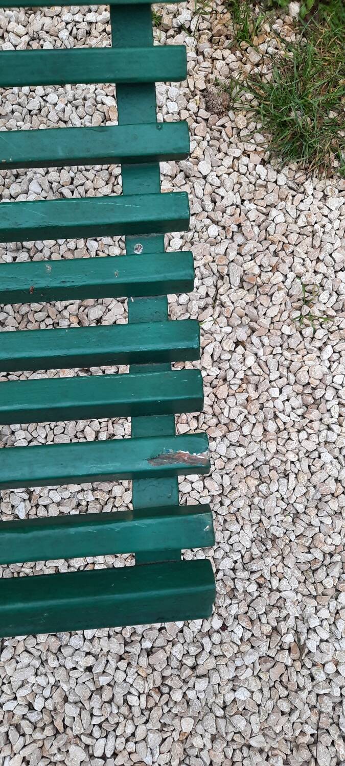 Garden bench with cast iron base