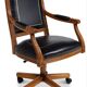 Lot 2 vintage design office chairs – black leather + brown capito leather