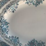 Large serving dish pontesa patterns blue flowers in vintage porcelain