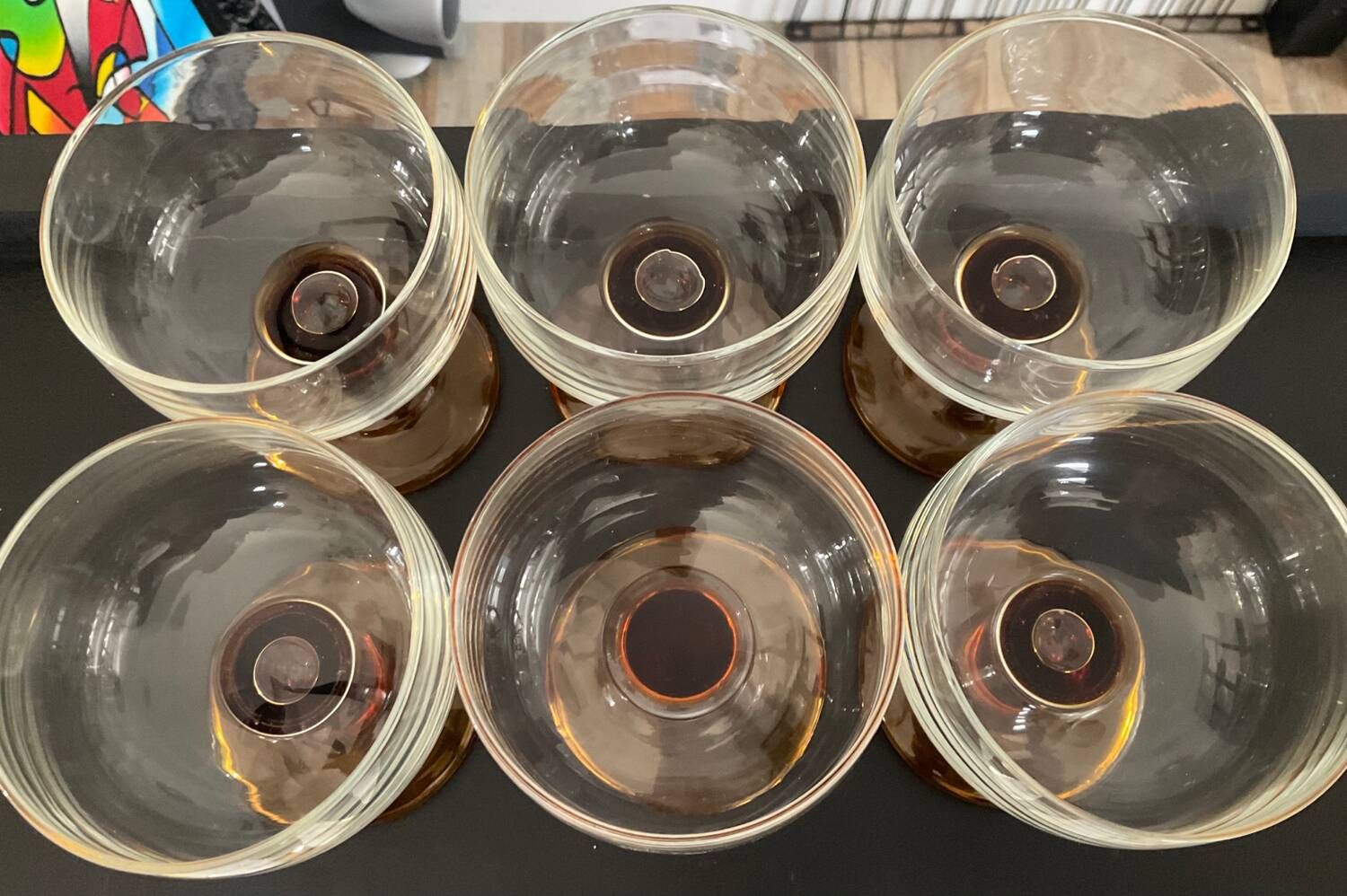 Set of 6 vintage glasses from the 70s France