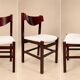 Chaises de gianfranco frattini en palissandre et velours - italie