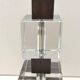 Modernist Art Deco lamp base in wood and glass, France 1930.