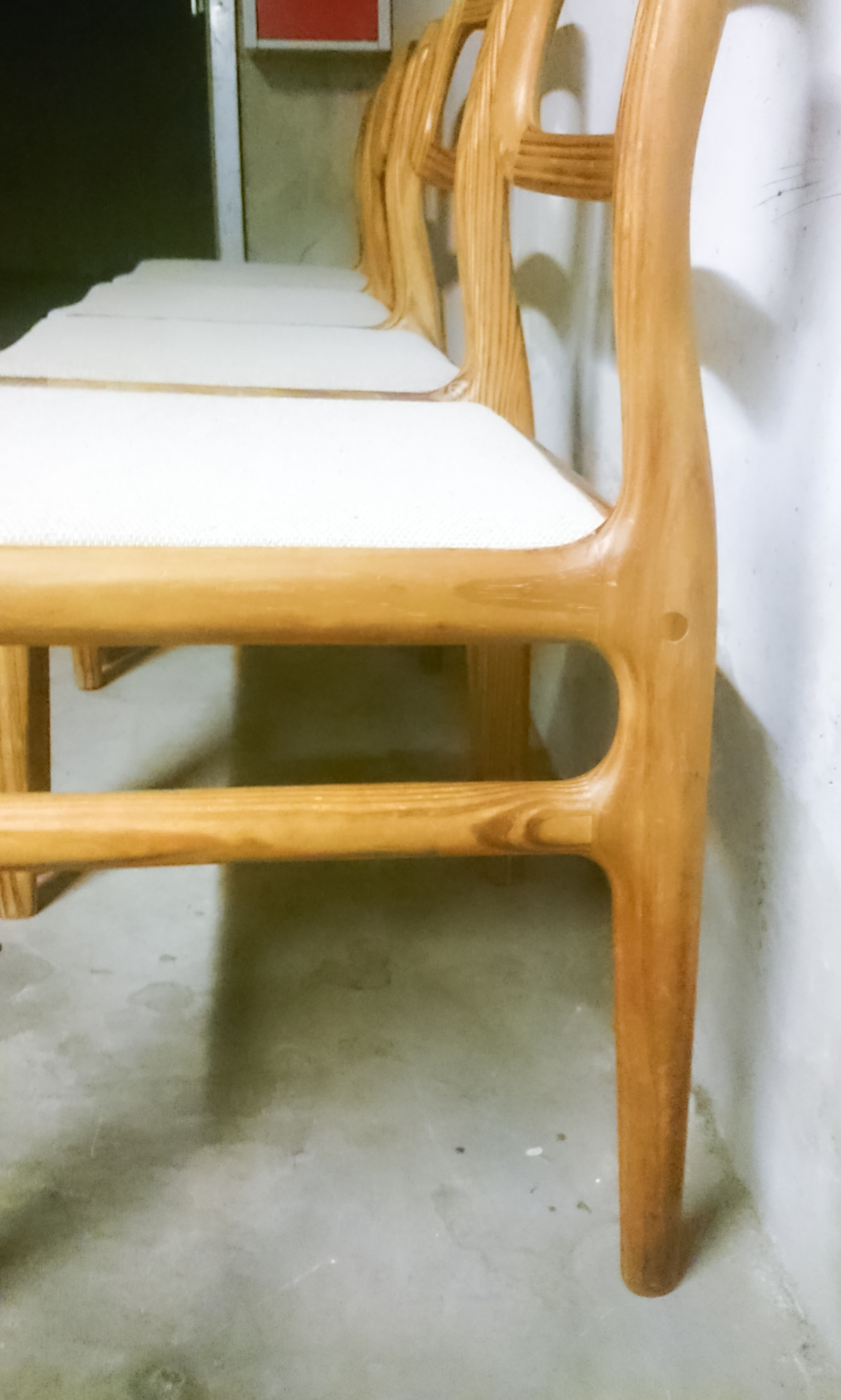 4 chairs by Johannes Andersen for Uldum Møbelfabrik, in pine, Scandinavian design, Denmark 1960's