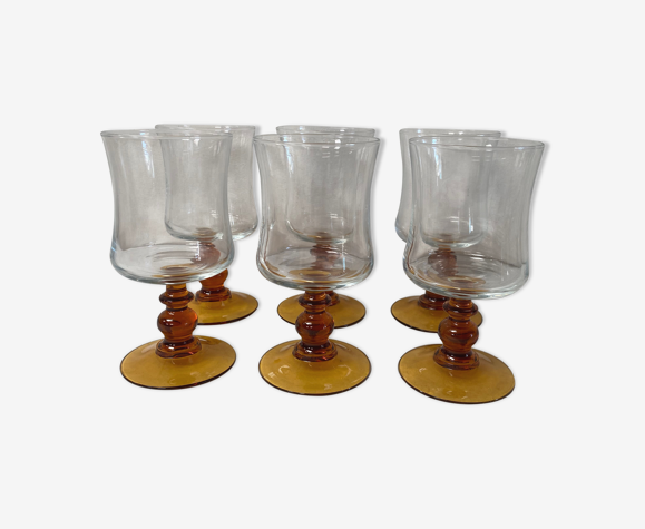 Ensemble de 6 verres à eau vintage