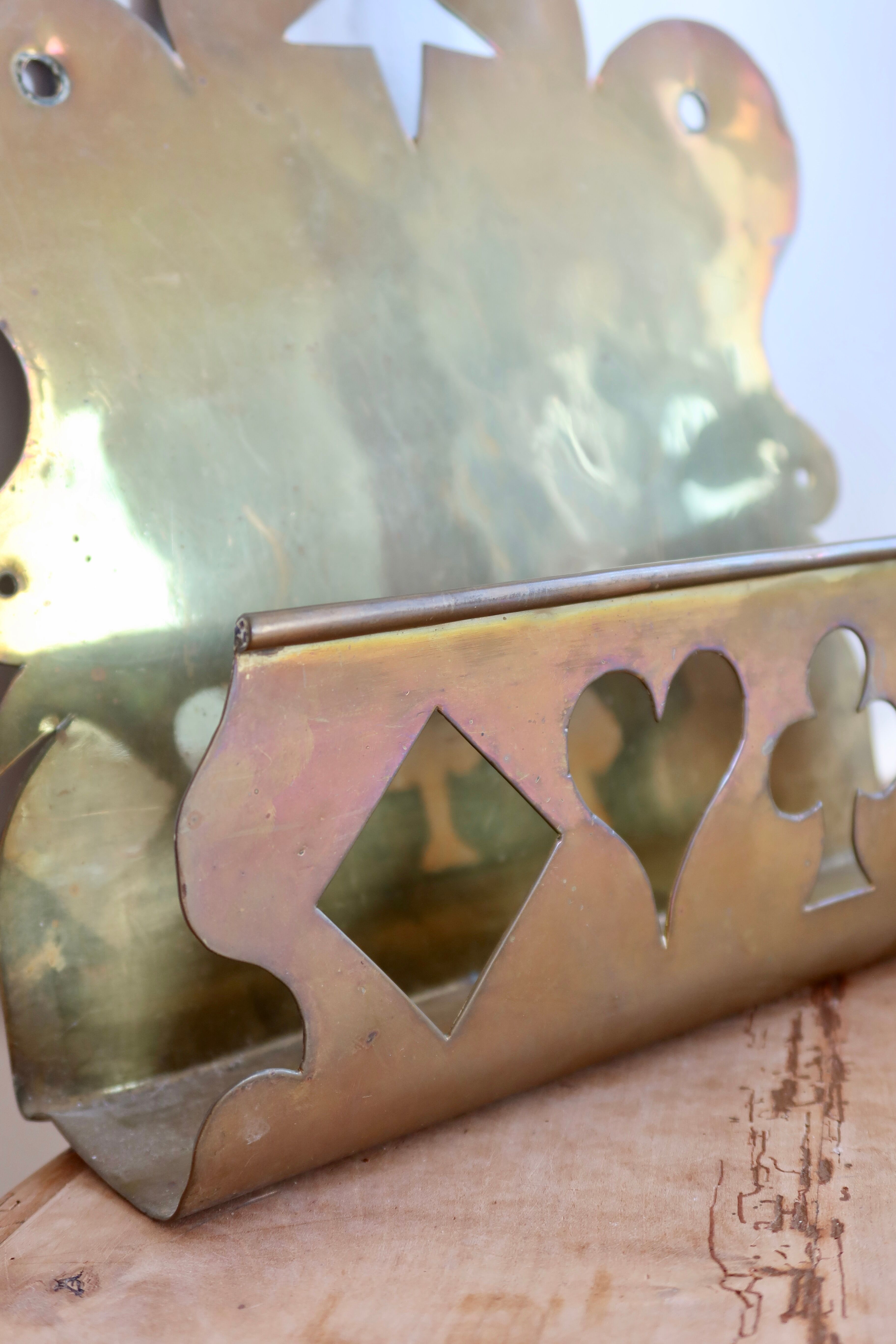 Vintage brass letter holder - Wall-mounted letter rack