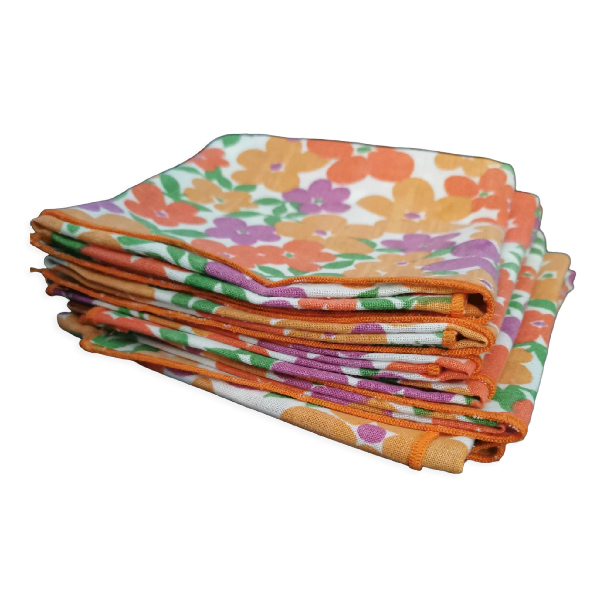 Lot de nappe et 6 serviettes de table vintage