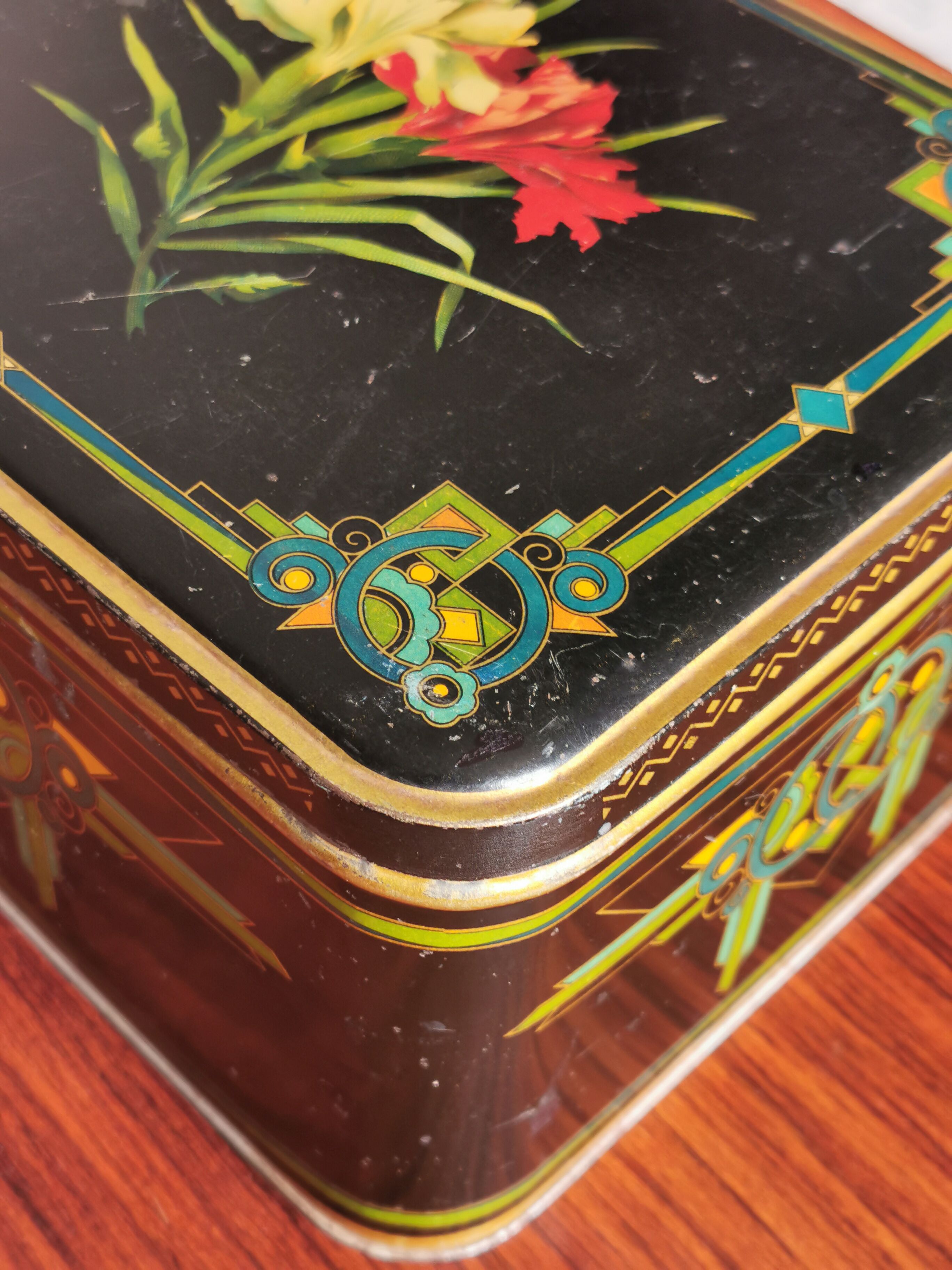 Art Deco old metal box