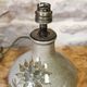 Ceramic lamp base with flower decoration