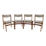 1960s Set of 4 Danish Teak Dining Chairs, Restored