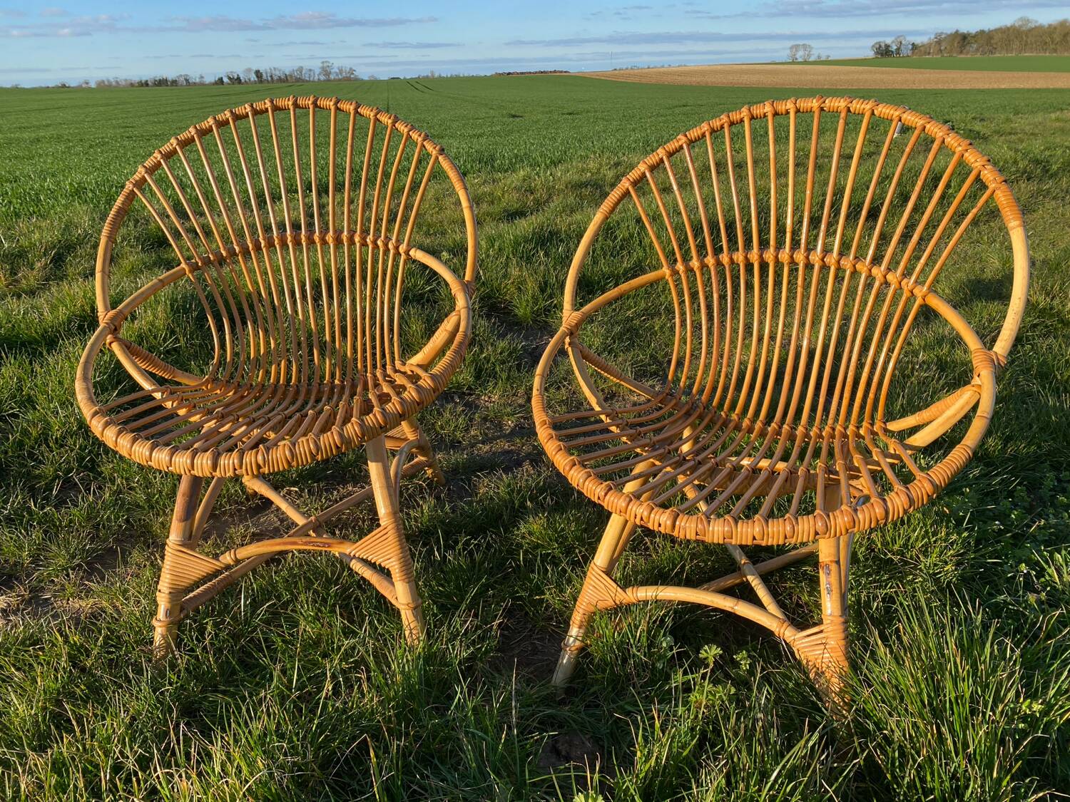 Paire de fauteuil en rotin