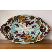 Serving dish for asparagus and artichokes in faience, late 19th century.