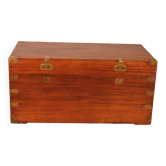 19th Century Camphor Wood Marine Chest with Double Locks