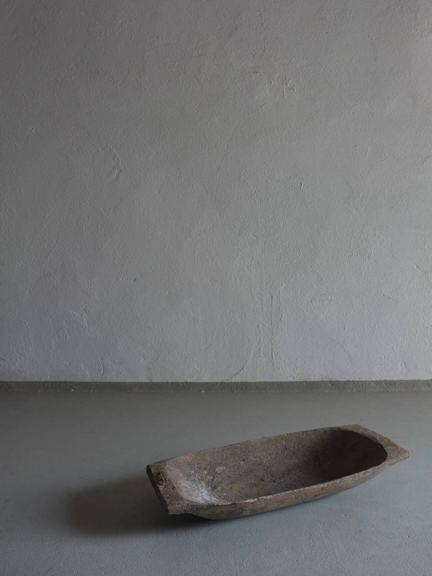 Small rustic carved wooden bowl