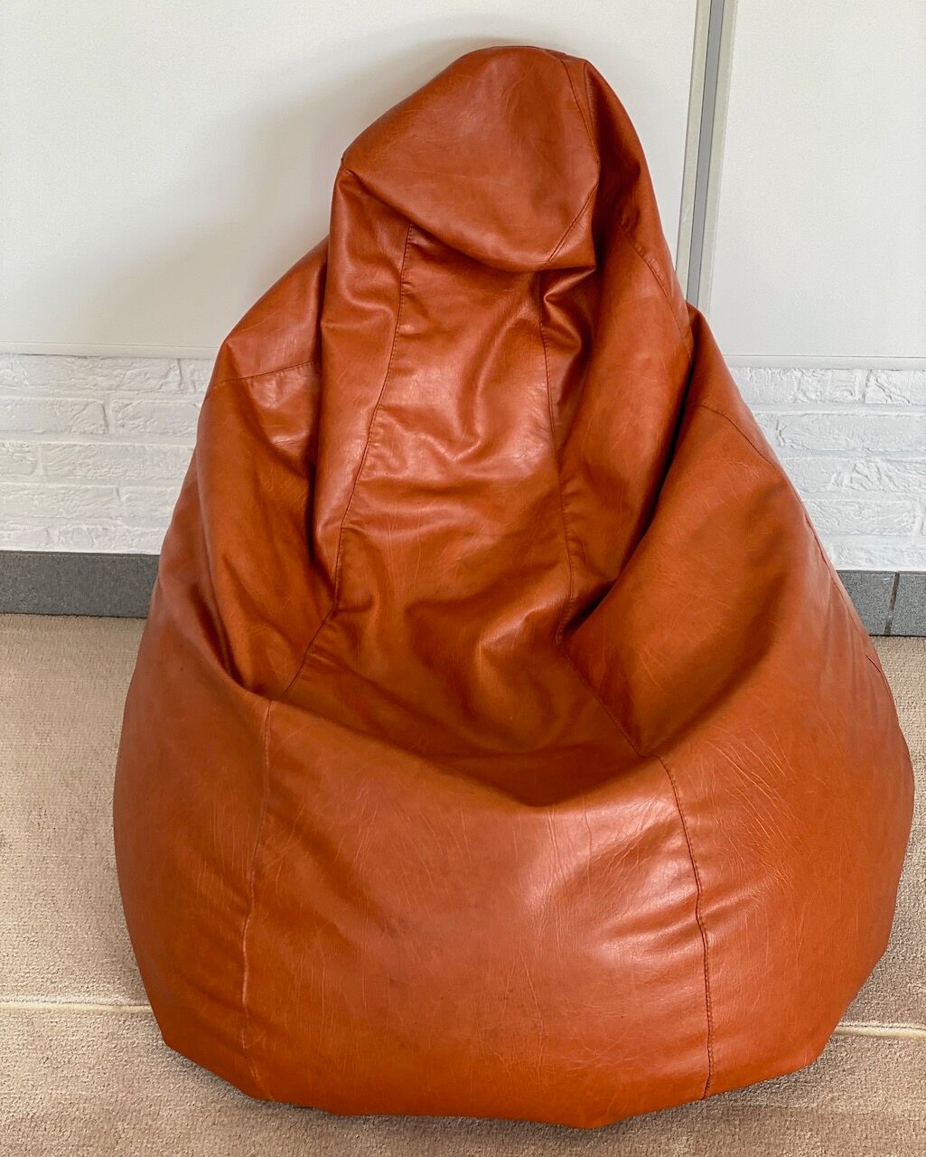 Bean bag - faux cognac leather