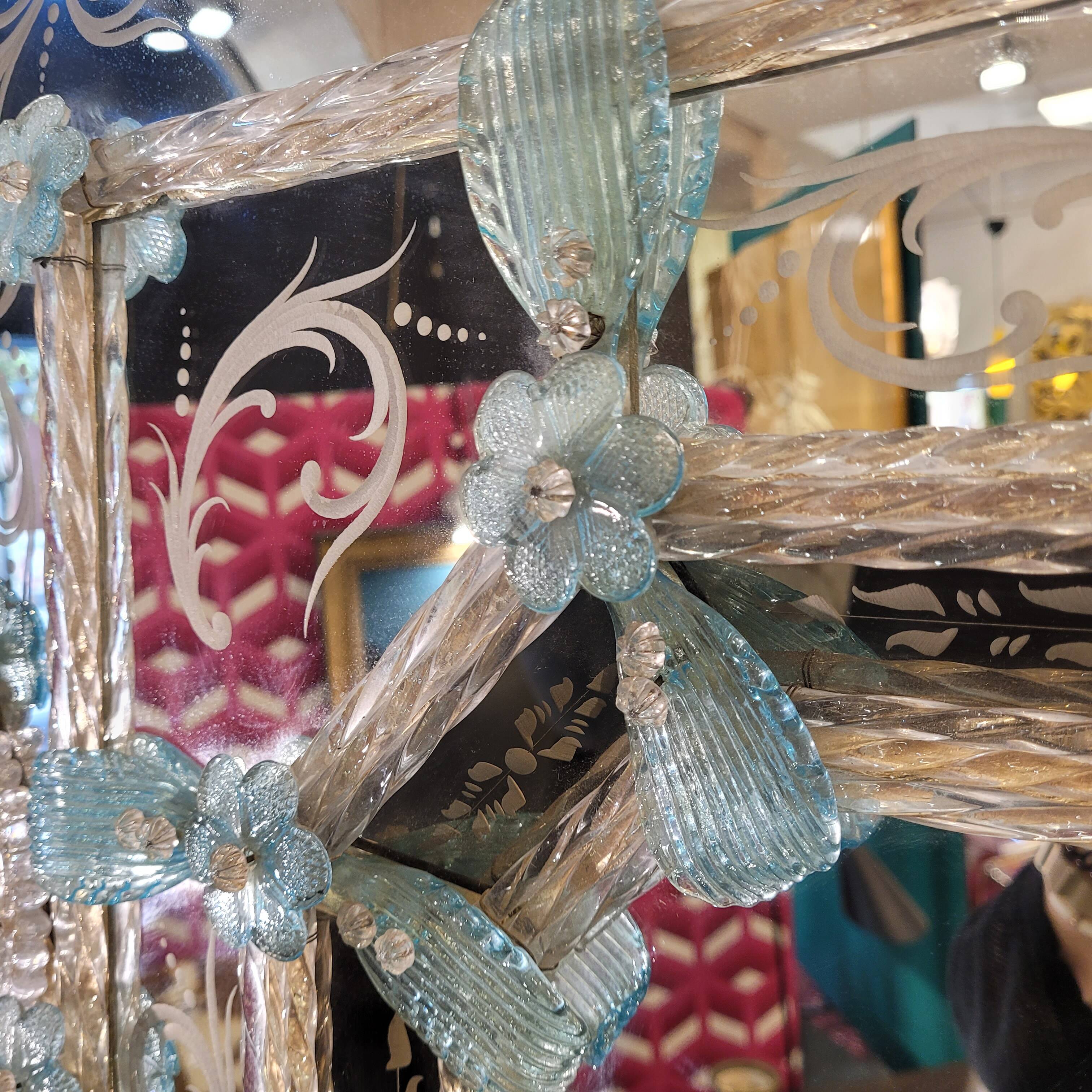 Espejo in Murano crystal, recorded in acid, Ongaro and Fuga, s.XX – Italia