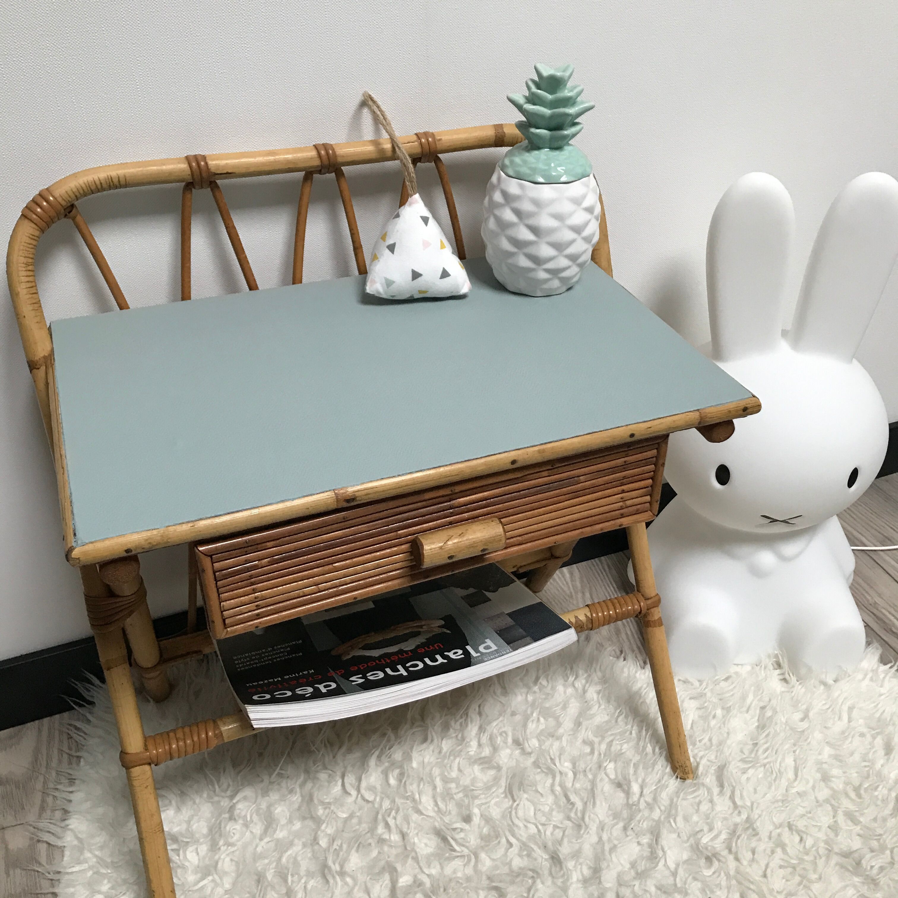 Vintage rattan bedside