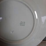 Antique earthenware plates with fruit decoration.