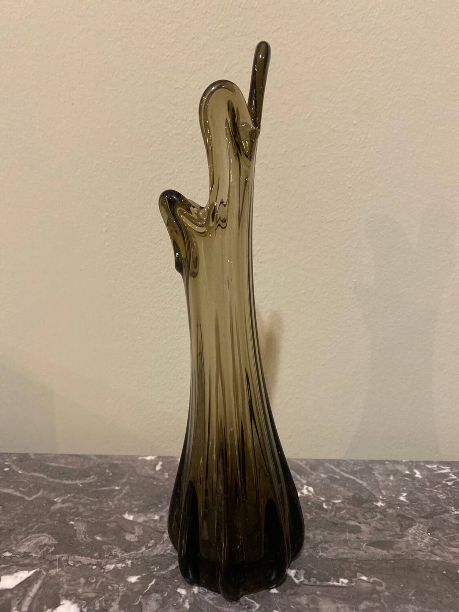 Vintage smoked glass vase