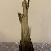 Vintage smoked glass vase