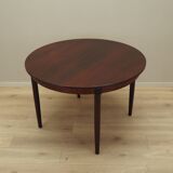 Table ronde en palissandre, design danois, années 1970, production : Danemark