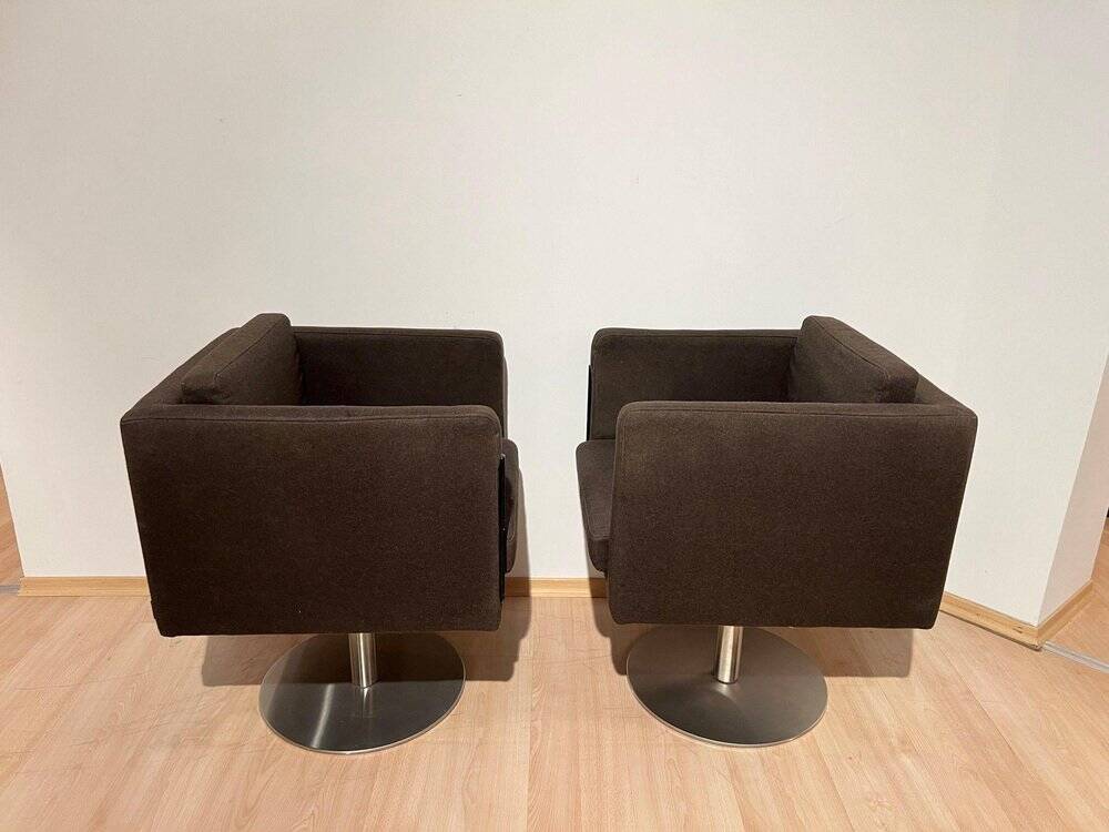 Set of Dutch Cubic Swivel Chairs with Tableau by Lensvelt, 2001