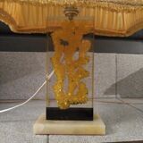 Fractal resin lamp with crystal inclusion by Pierre Giraudon