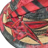 Wicker and leather hat