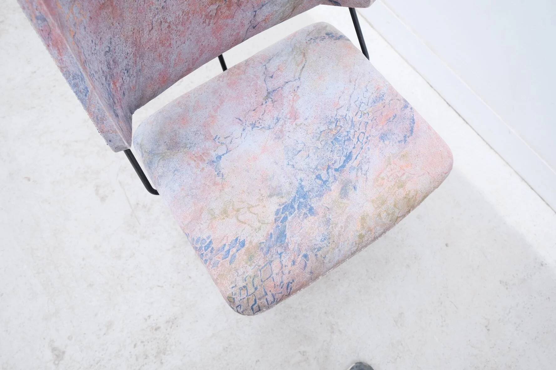 Chaise en métal et tissu, 1950