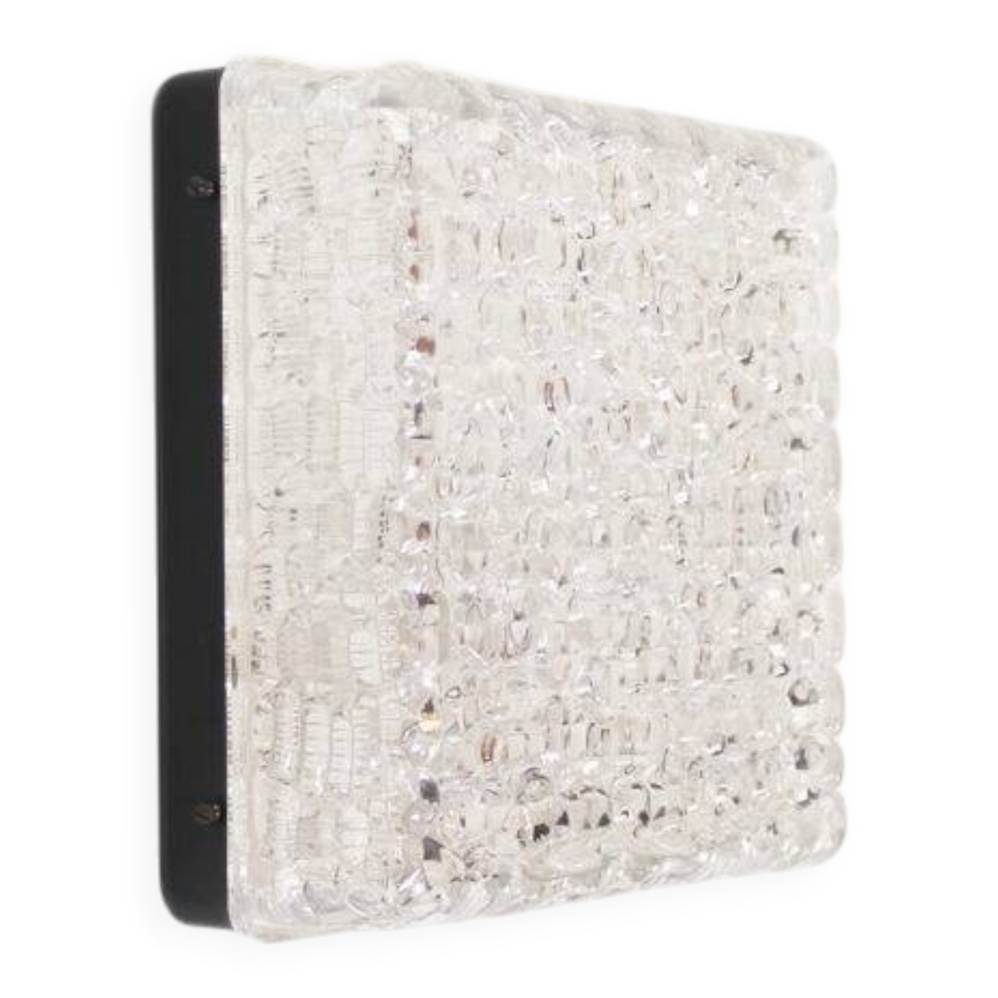 Vintage ice glass flush mount light by ERCO