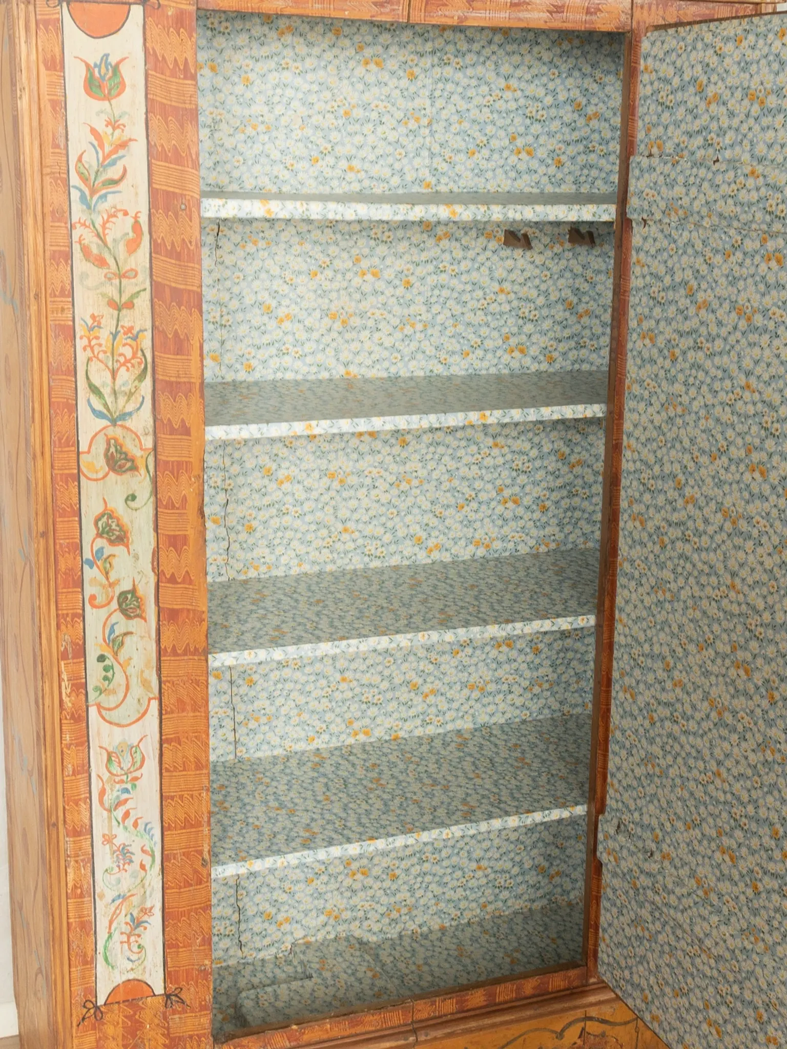 18th century farmer's cabinet with hand painting