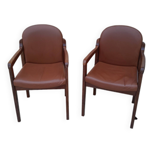 2 fauteuils chaises teck