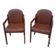 2 vintage Scandinavian Danish teak conference chair armchairs