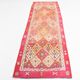 Salmon Pink & Peach Vintage Runner Carpet For Kitchen, 93x290Cm