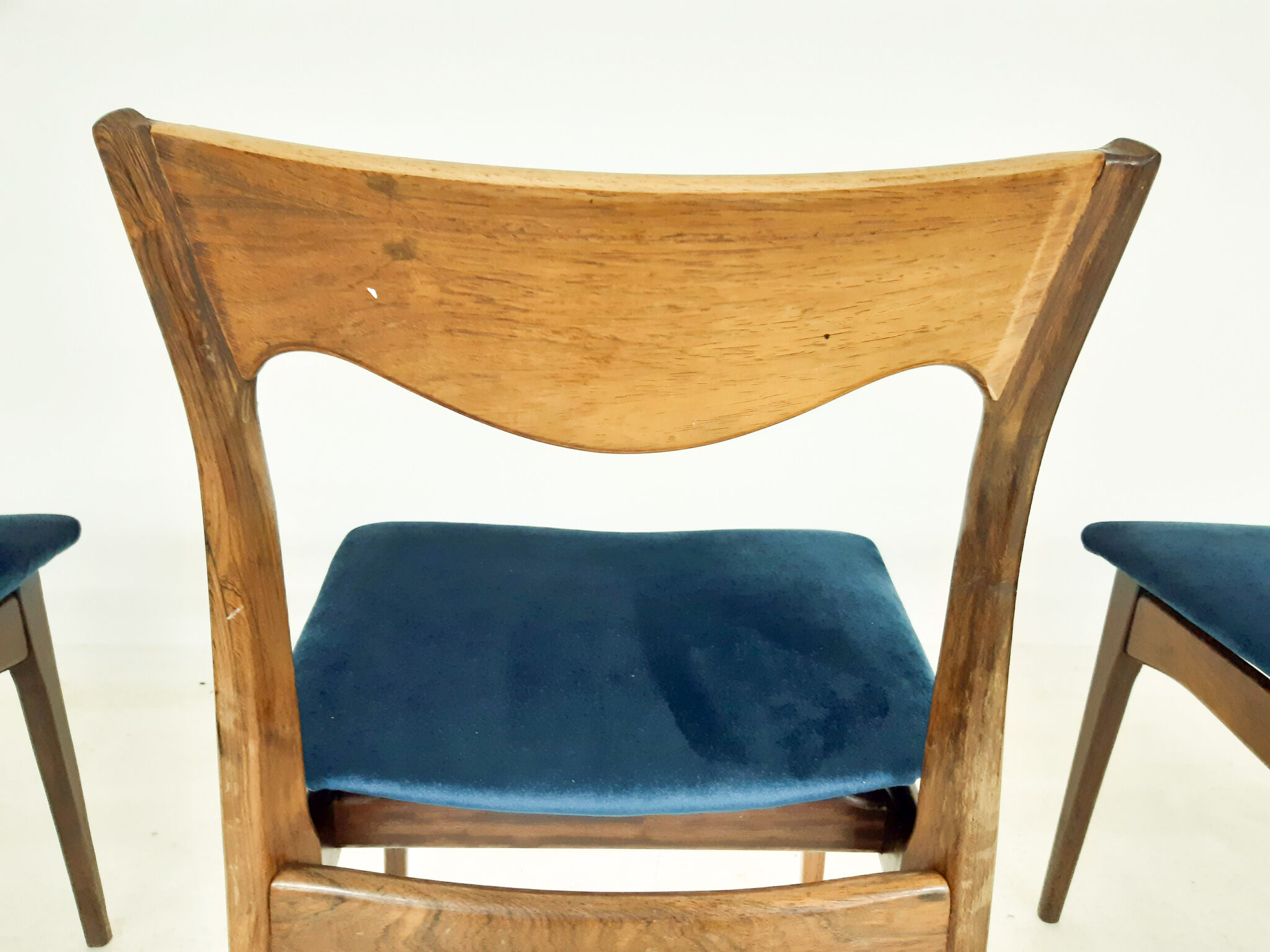 Set of 3 roseood "AWA"dining chairs, the Netherlands 1950's