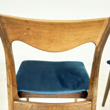 Set of 3 roseood "AWA"dining chairs, the Netherlands 1950's