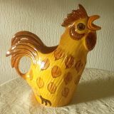 Vintage earthenware rooster pitcher