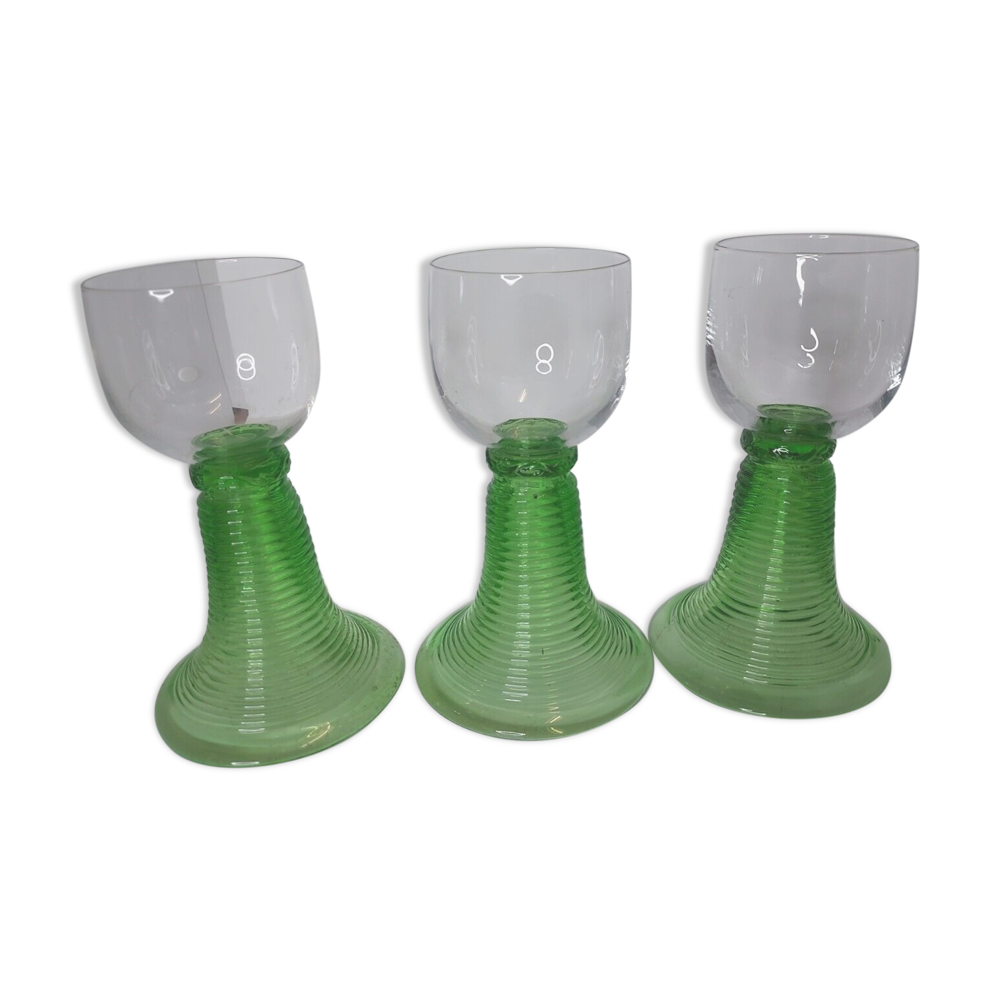 White wine glasses from Alsace Roemer foot in filigree blown glass