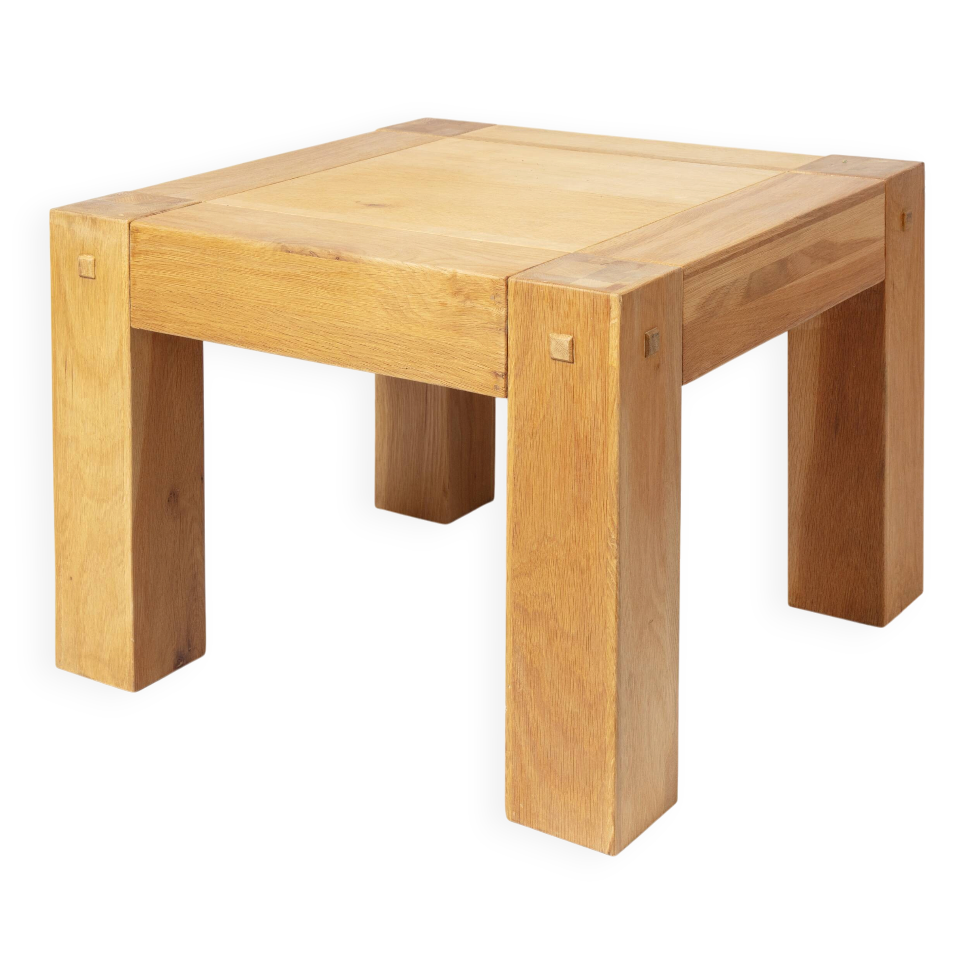 Brutalist solid wood dining table