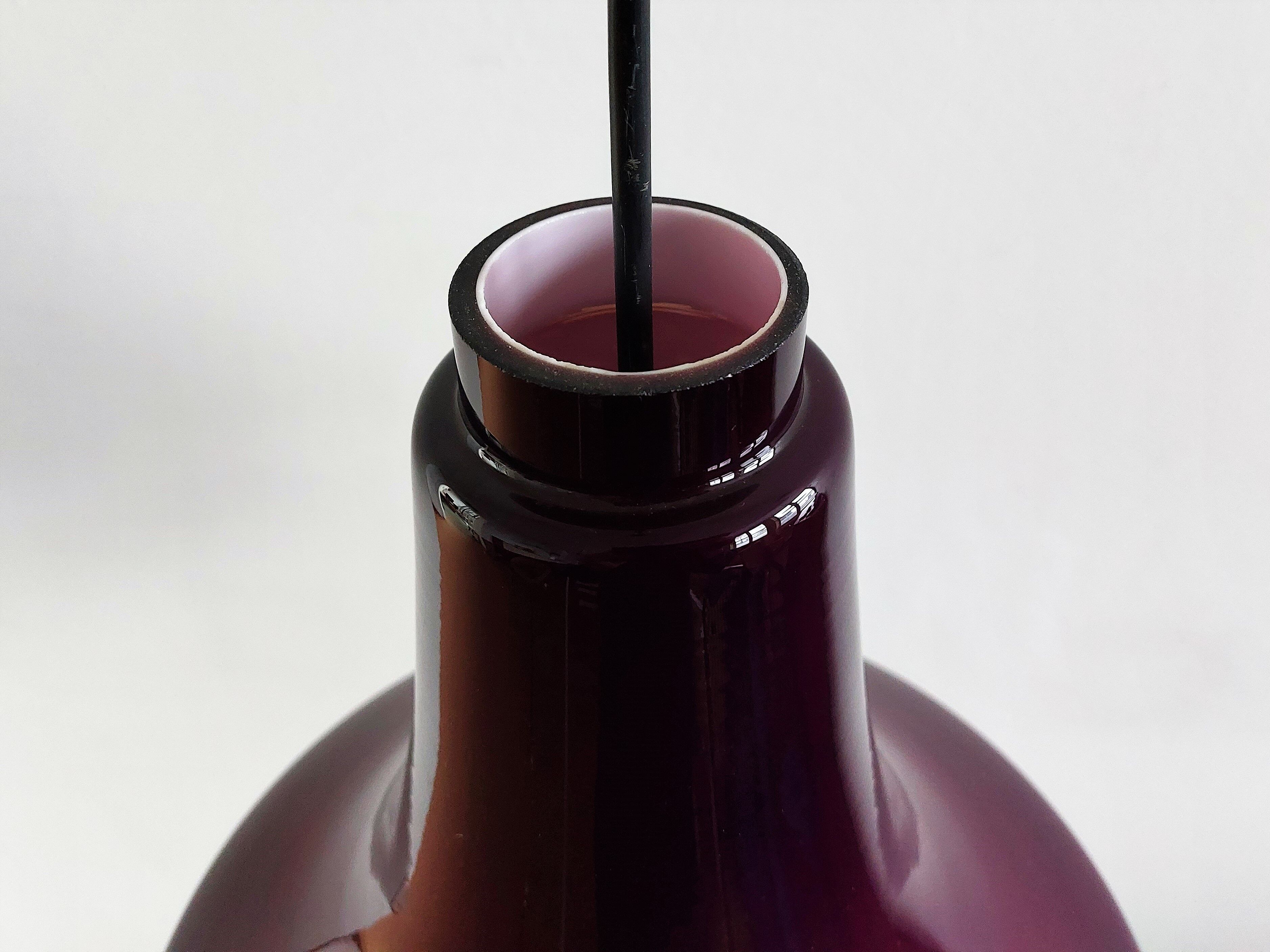 Purple glass pendant lamp by Hans Agne Jakobsson for Svera, Sweden 1960's