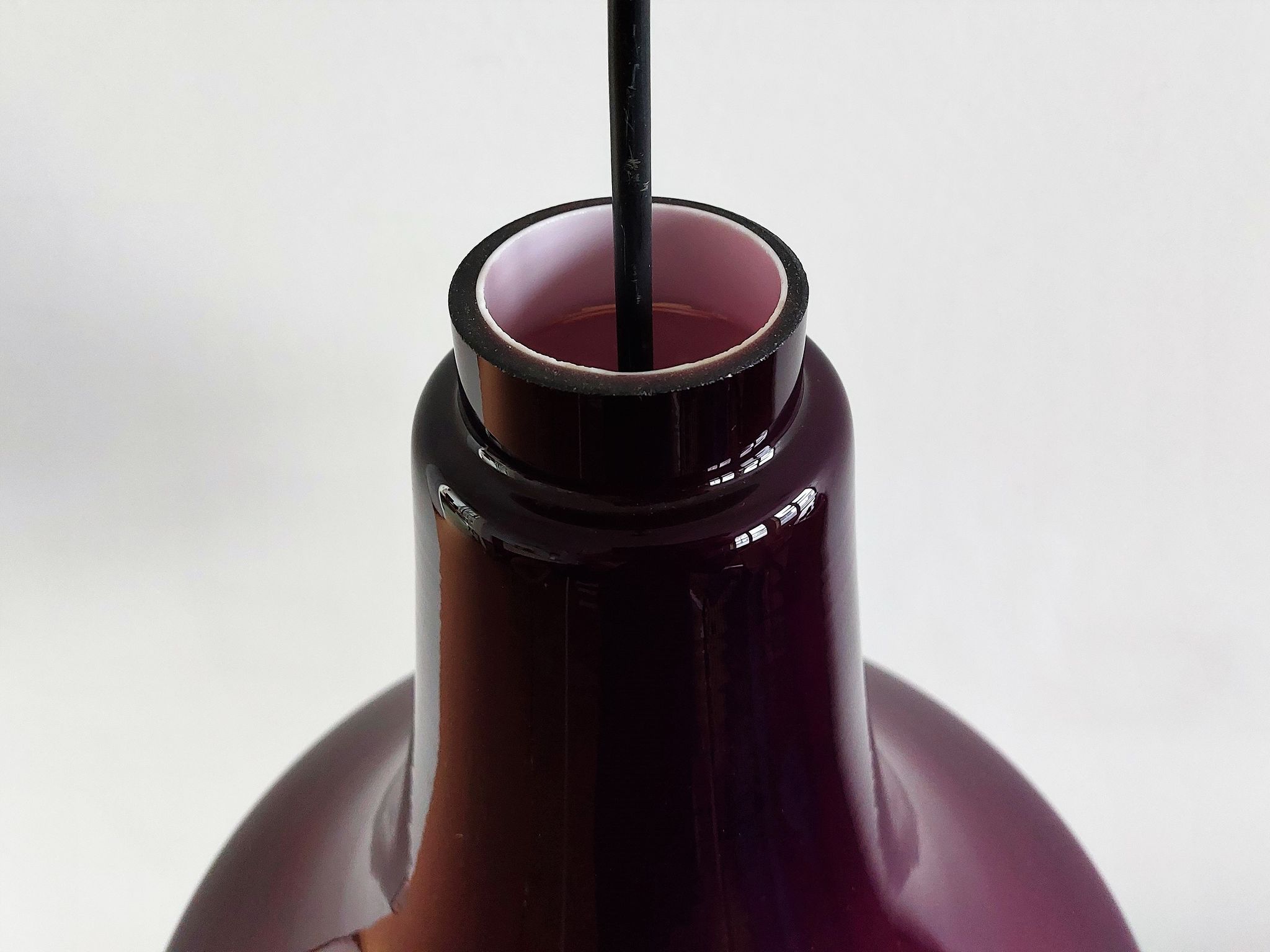 Purple glass pendant lamp by Hans Agne Jakobsson for Svera, Sweden 1960's